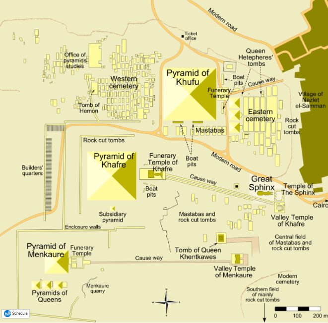 mapa planalto de Gizé